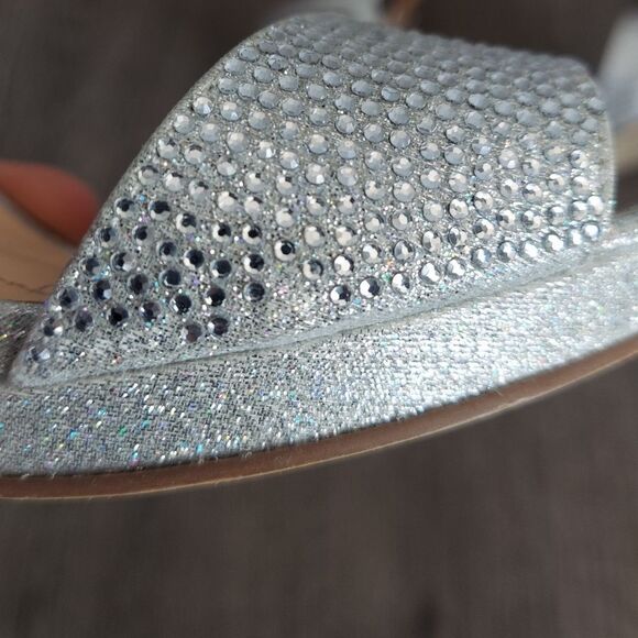 Badgley Mischka Silver Heels with Open Toe and Slim Ankle Strap - Picture 8 of 8